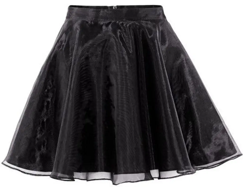 Black Flared Party Skirt