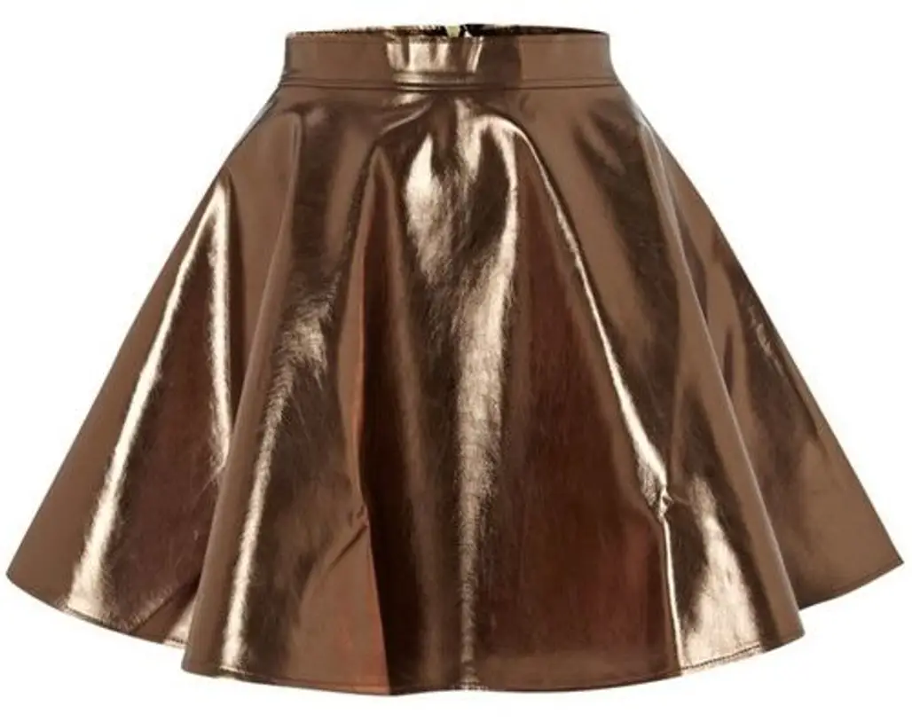 Metallic Flared Party Skirt