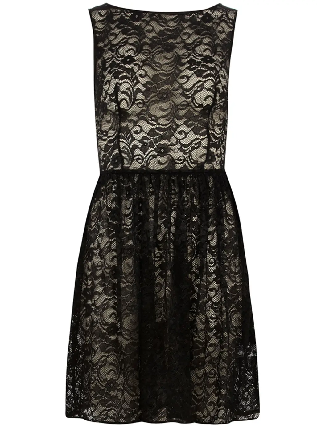 Black Lace Overlay Dress