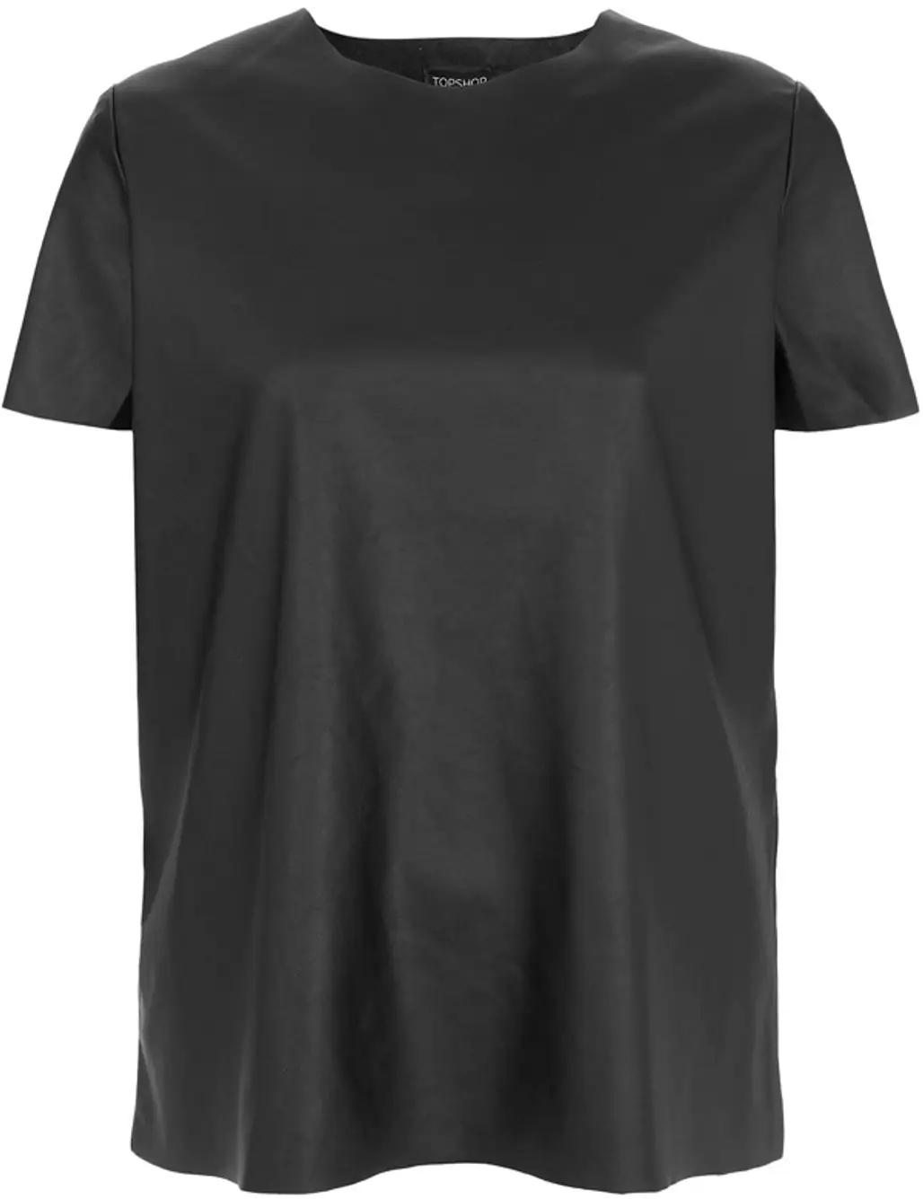 Black Faux Leather T-Shirt