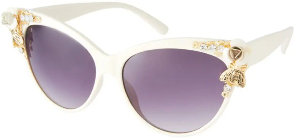 Bug and Flower Detail Sunglasses