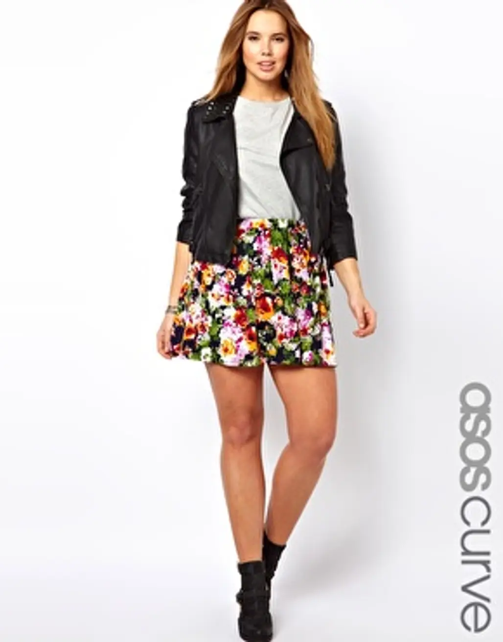 ASOS Curve Skater Skirt in Floral