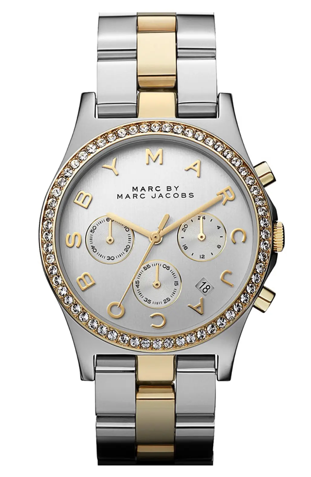 Marc Jacobs 'Henry' Chronograph & Crystal Topring Watch