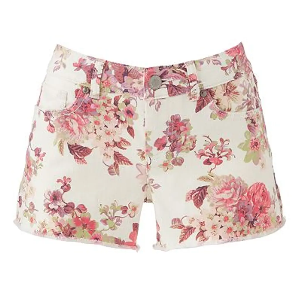 LC Lauren Conrad Floral Denim Shorts