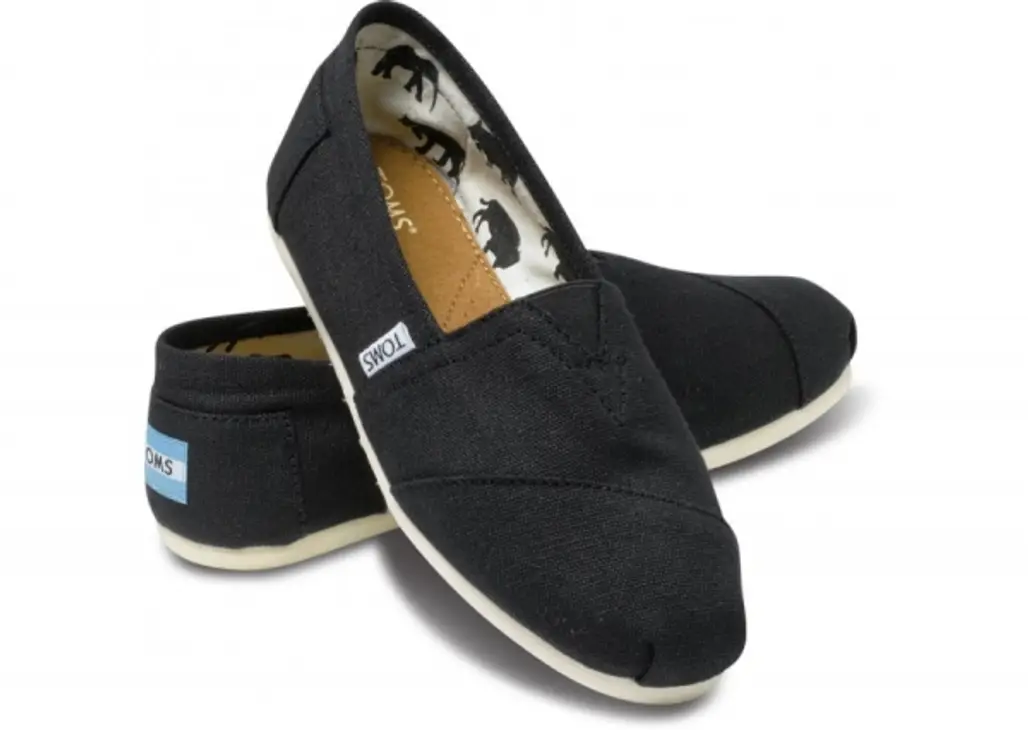 Black and Canvas Toms