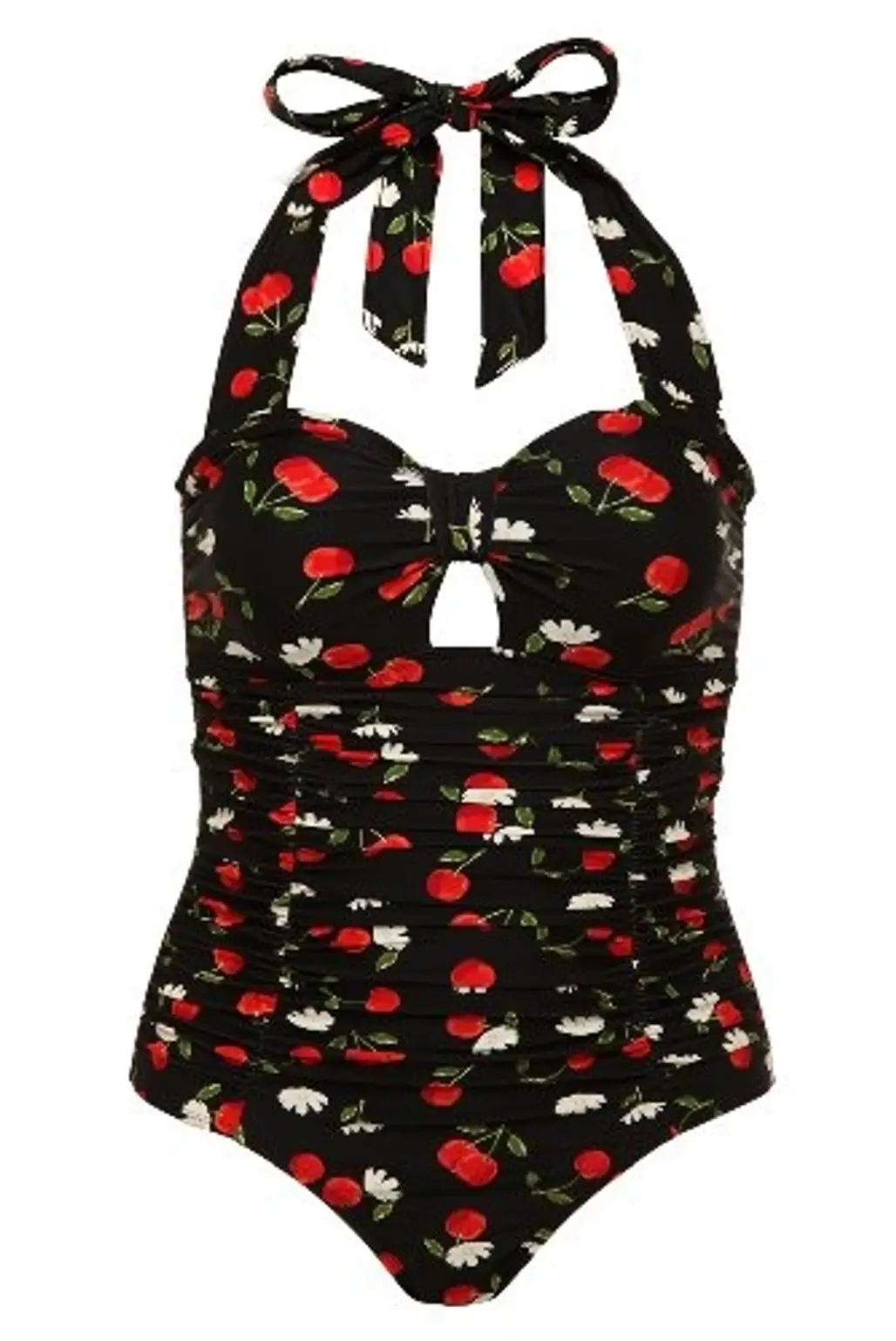 Black Cherry Halter One-Piece Swimsuit