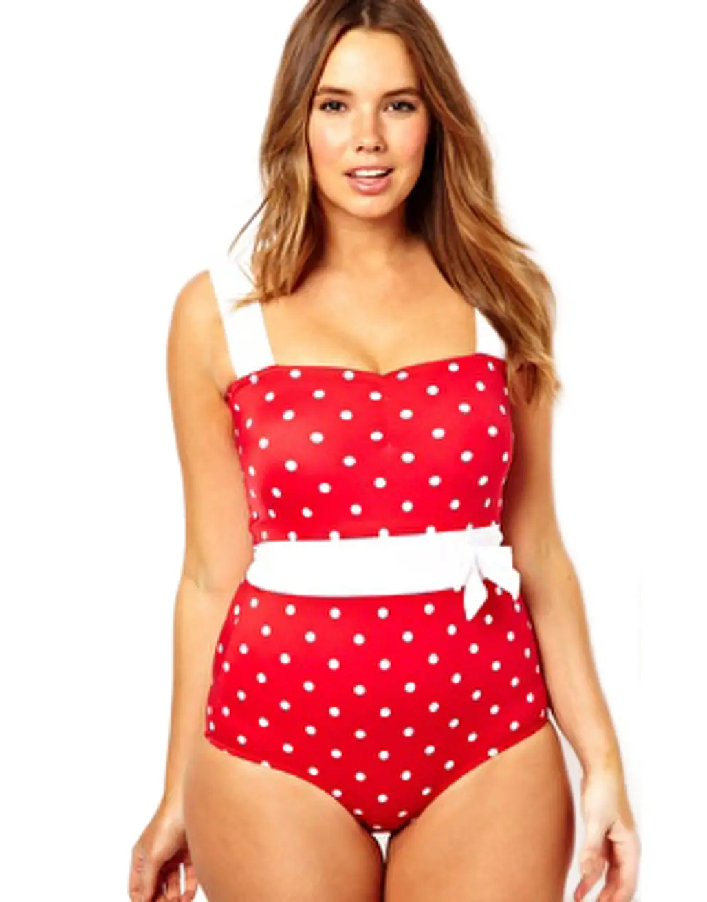 ASOS Curve Exclusive Swimsuit with Spot Contrast