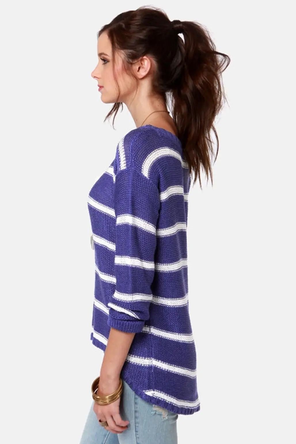 Just My Stripe Blue and White Striped Sweater
