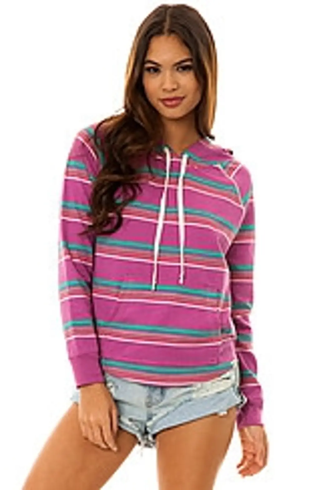 Vans the Access Stripe Pullover Hoody in Dahlia Mauve