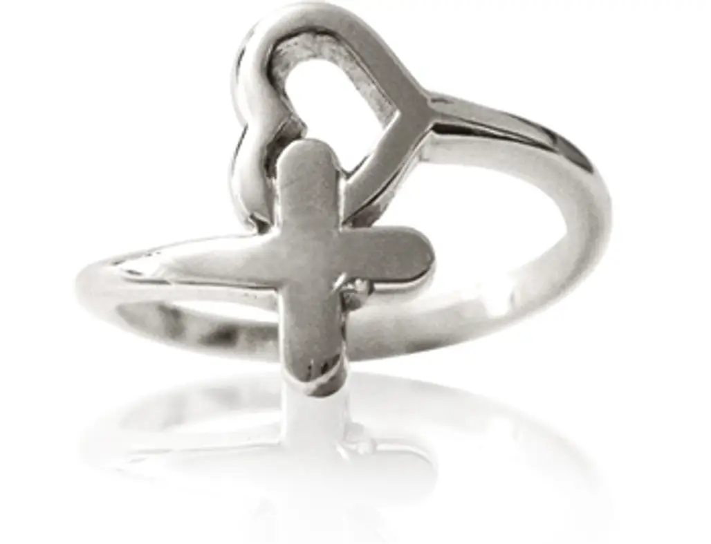 Silver Protected Heart Purity Ring