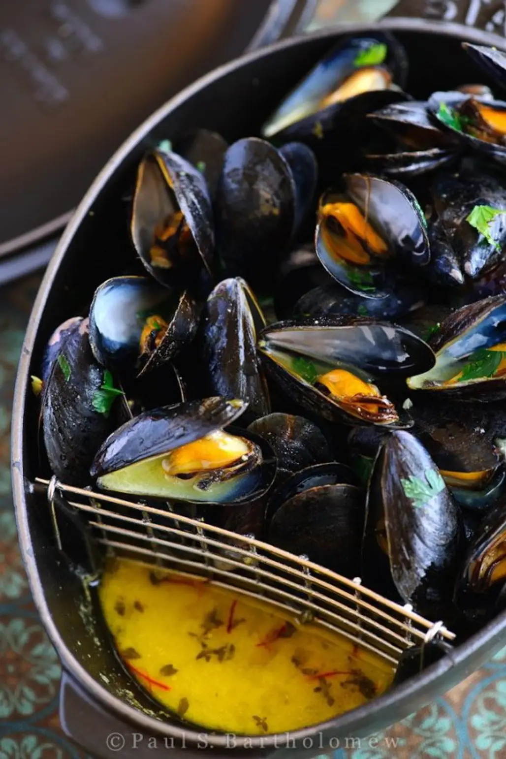Mussels with Saffron and Mustard