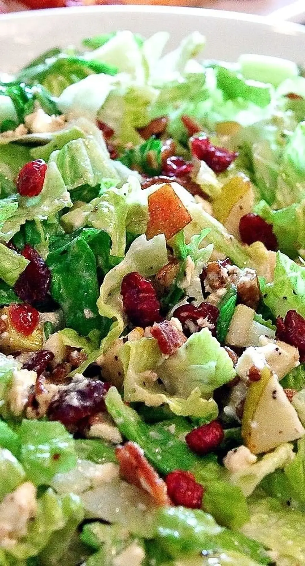 Autumn Chopped Salad with Pears, Cranberries, Pecans, Bacon, and Feta