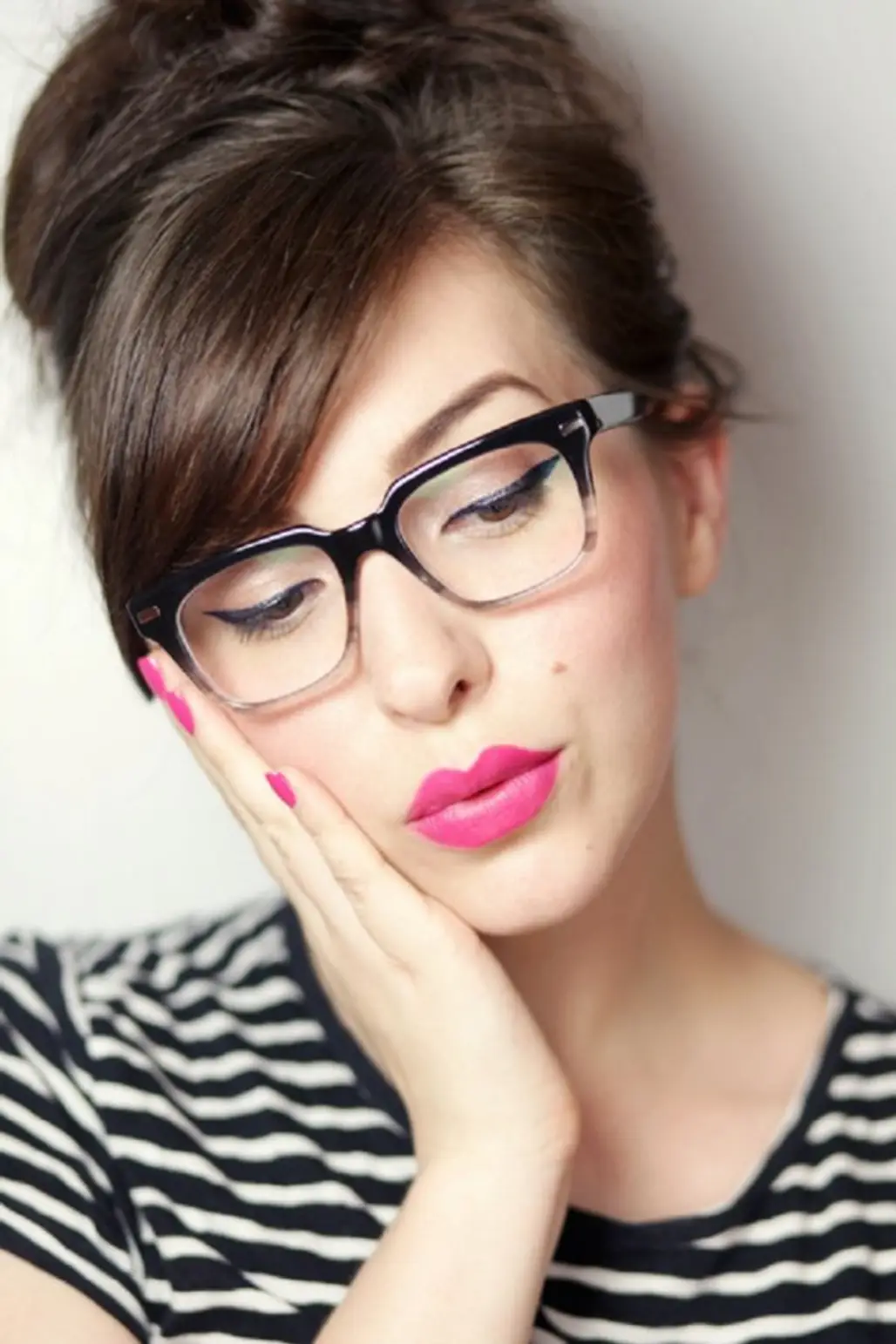 Pink Lips and Eyeglasses