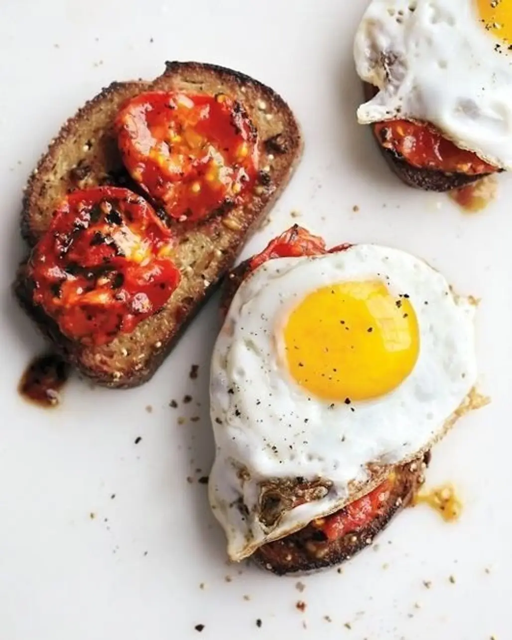 Charred Tomatoes with Fried Eggs