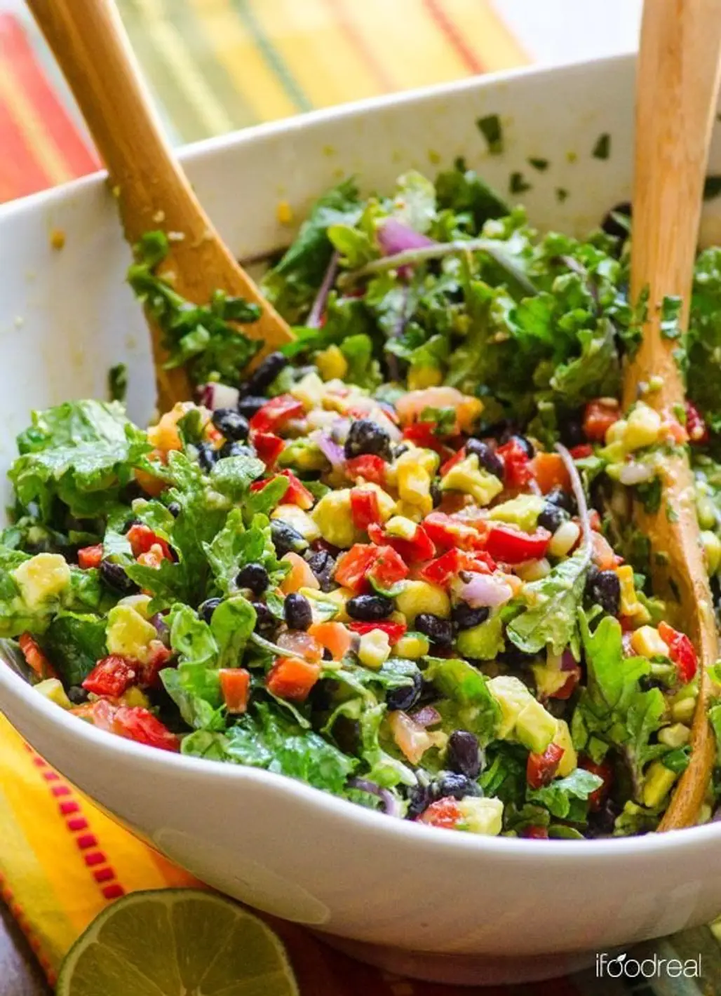 Healthy Creamy Mexican Kale Salad