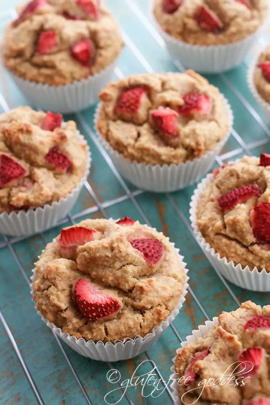 Gluten-Free Whole Grain Strawberry Muffins