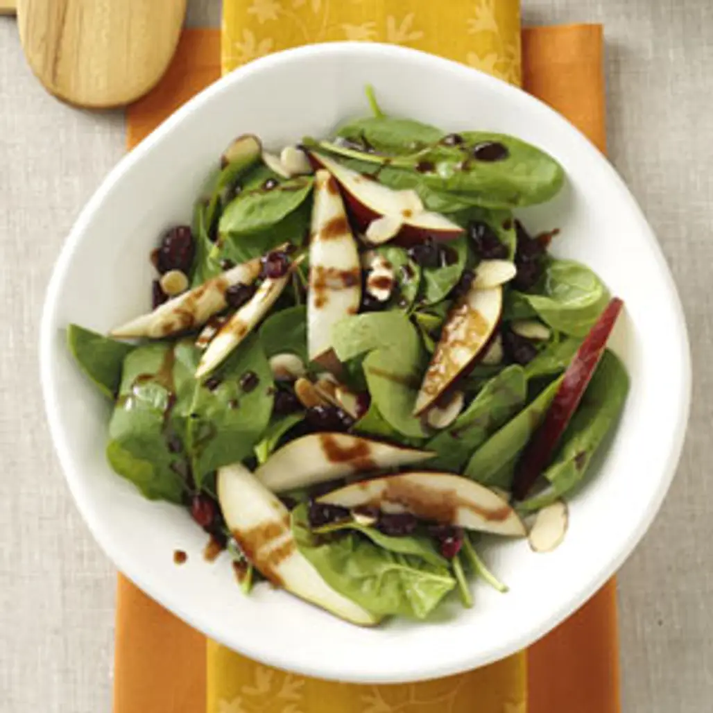 Spinach Pear Salad with Chocolate Vinaigrette