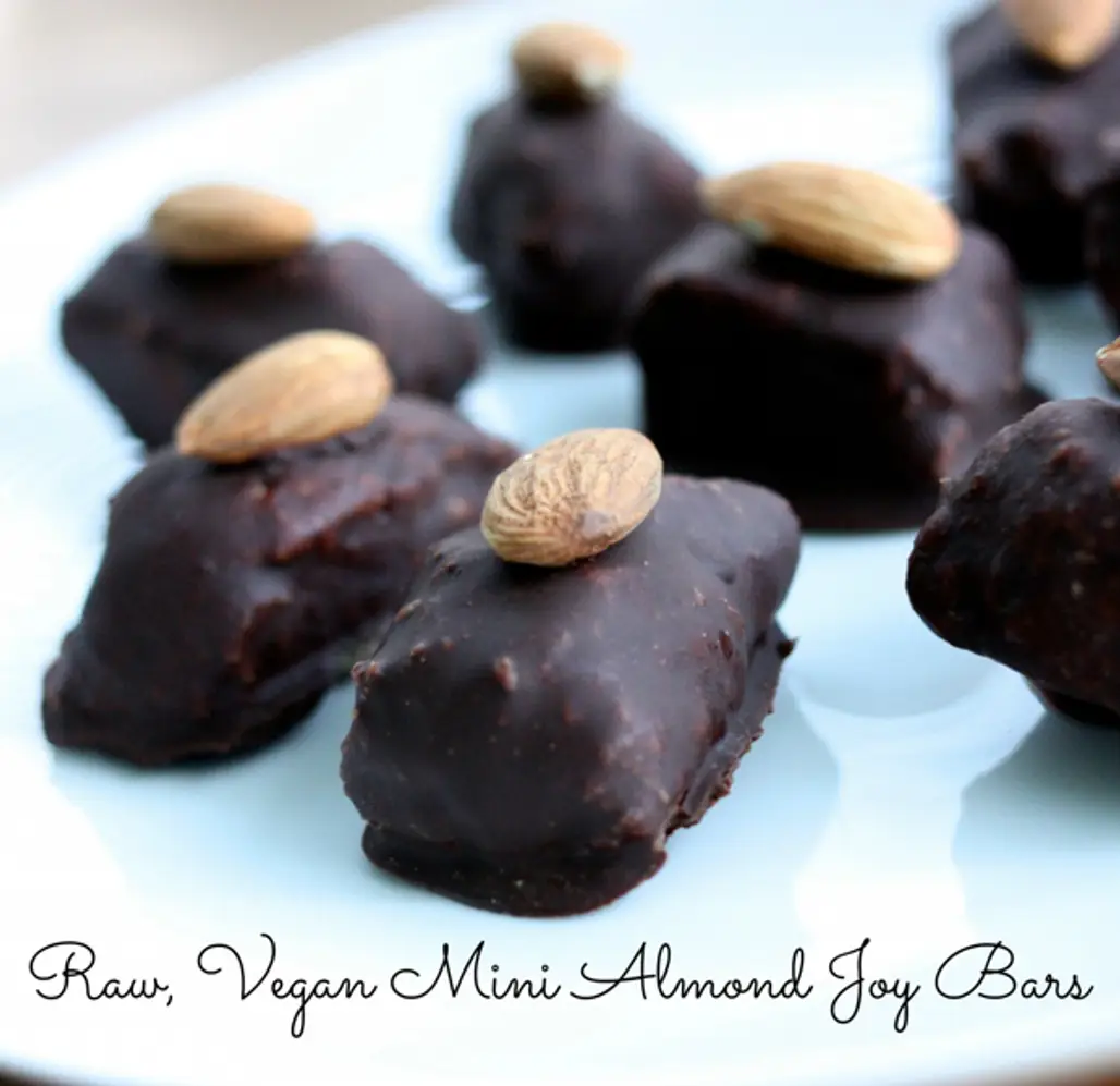 Mini Vegan Raw Almond Joy Bars
