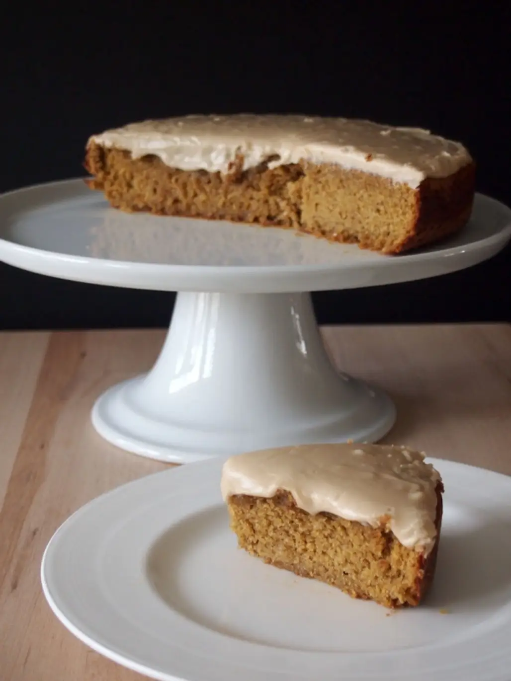 Pumpkin Cake with Almond Butter Frosting