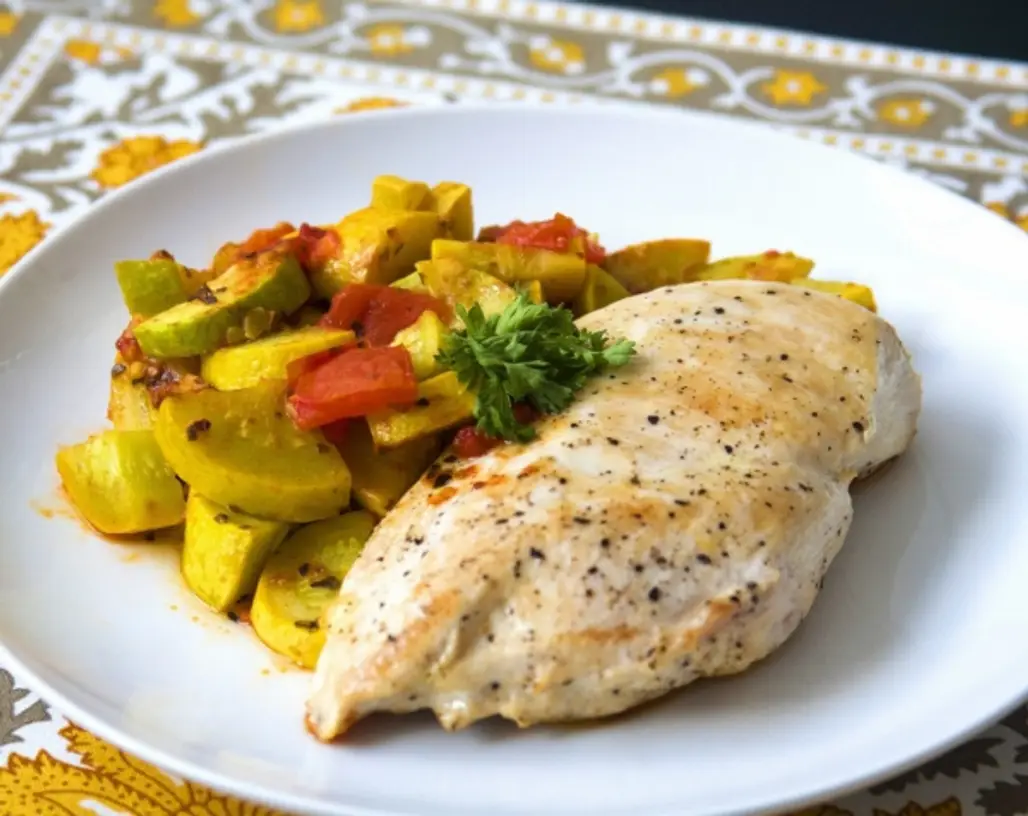 Chicken with Acorn Squash and Tomatoes