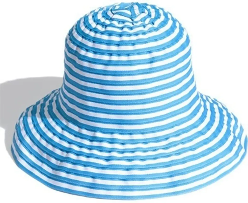 Cara Accessories Ribbon Stripe Floppy Hat