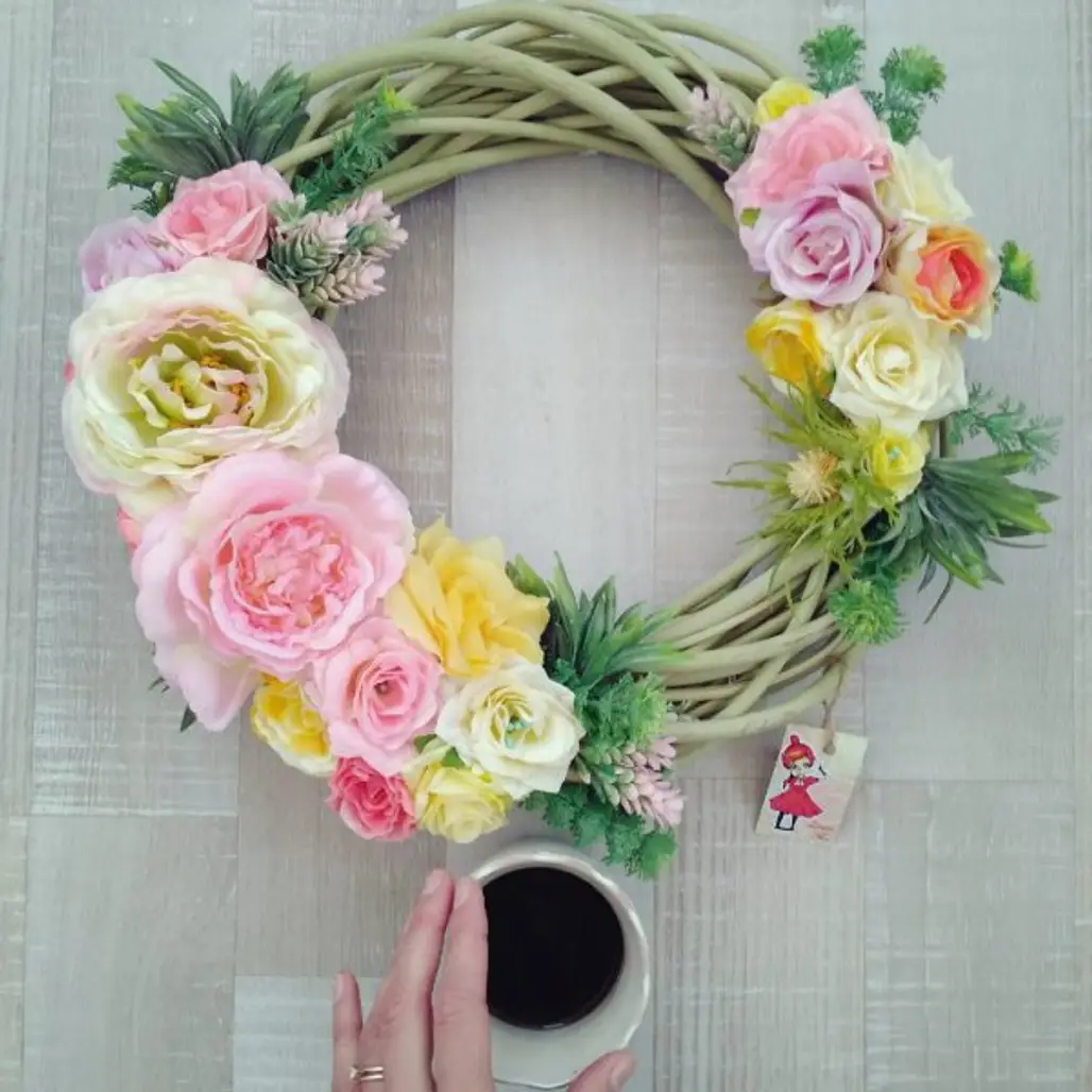 flower, pink, flower arranging, wreath, floristry,