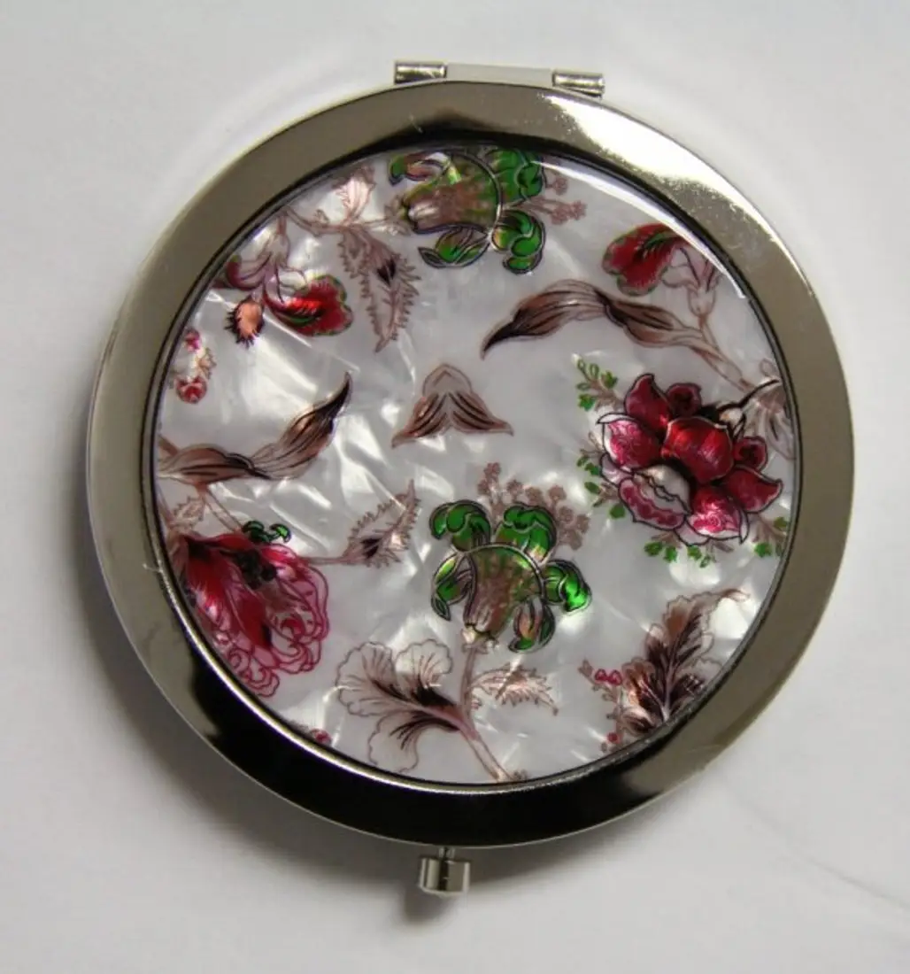Flowers Double Compact Mirror