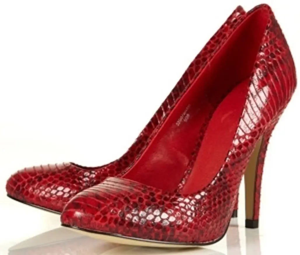 Topshop Glam Snake Effect Court Shoes