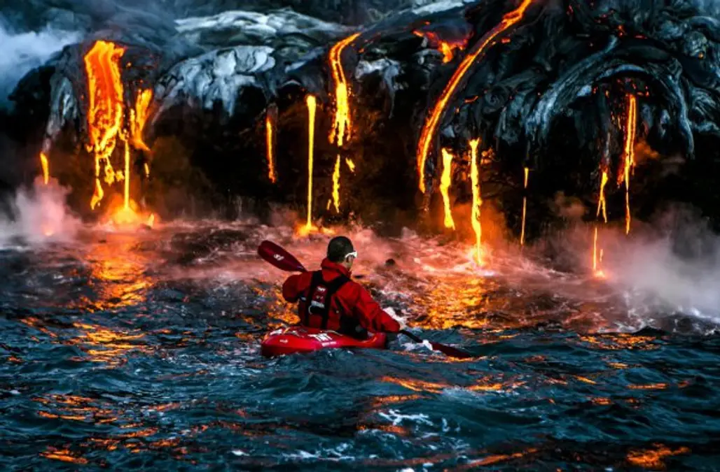 lava, geological phenomenon, campfire, screenshot, extreme sport,