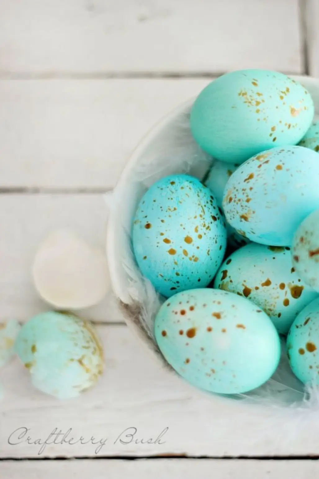Golden Speckled Blue Eggs