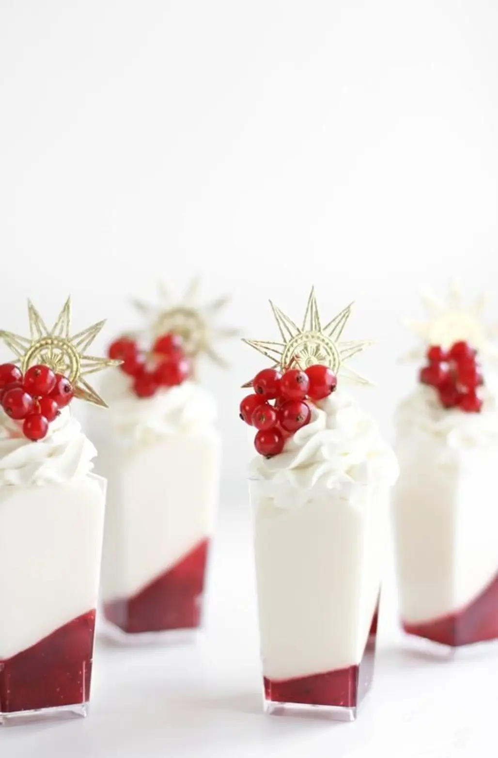 Winter White Marshmallow Mousse and Red Currant Verrines
