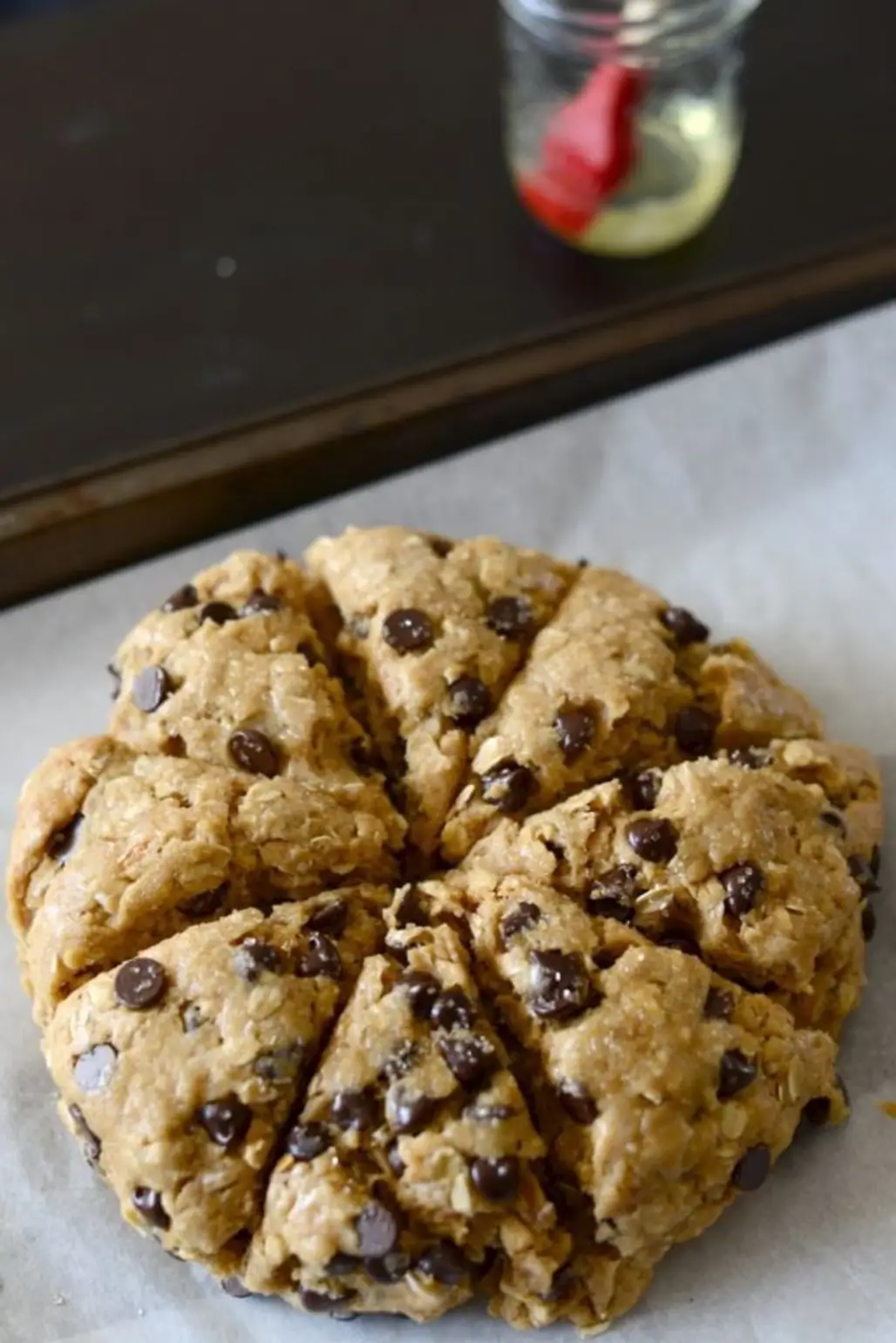 Oatmeal Peanut Butter Chocolate Chip Scones