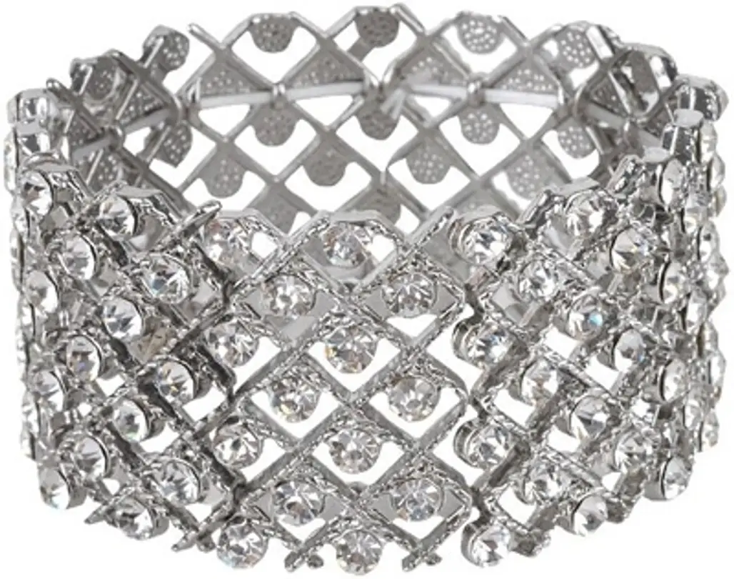 Shimmering Rhinestone Panel Bracelet