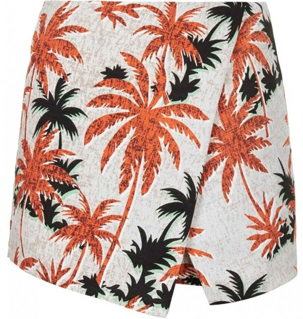 Topshop Tropical Palm Print Skort