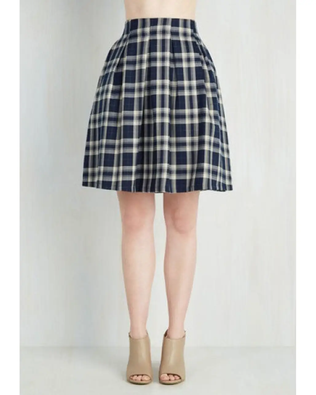 Sweet and Tartan Skirt in Ivory