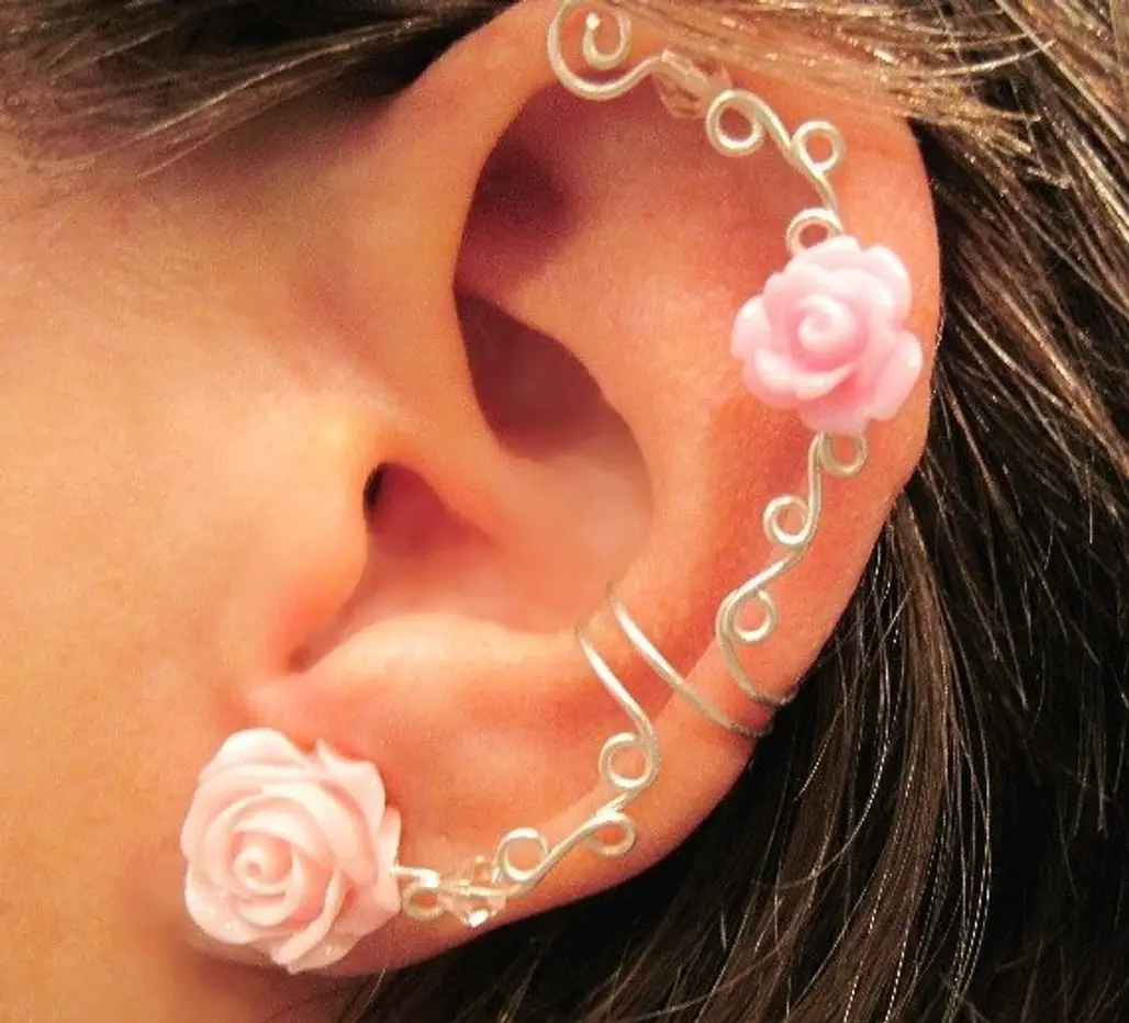 "Roses Are Romantic" Non Pierced Ear Cuff