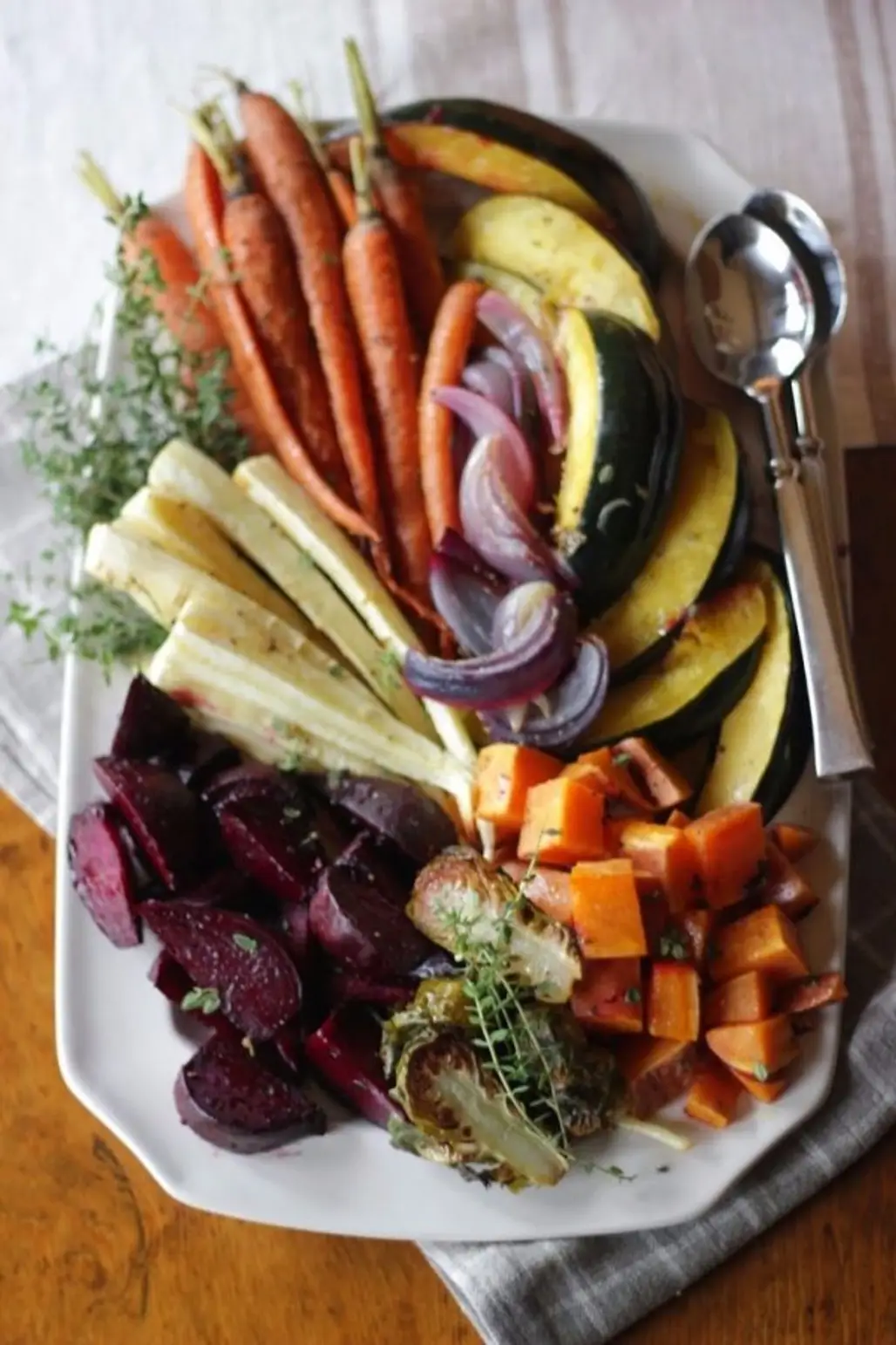 Roasted Root Vegetable Platter with Lemon, Shallot and Thyme Vinaigrette