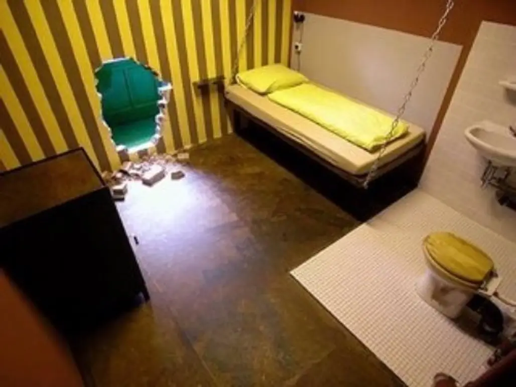 The Prison Cell Room at the Propeller Island City Lodge, Berlin, Germany