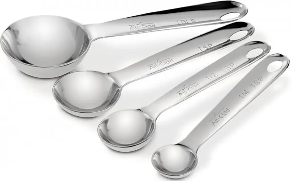 Stainless Steel Measuring Spoons, Set of 4, Silver