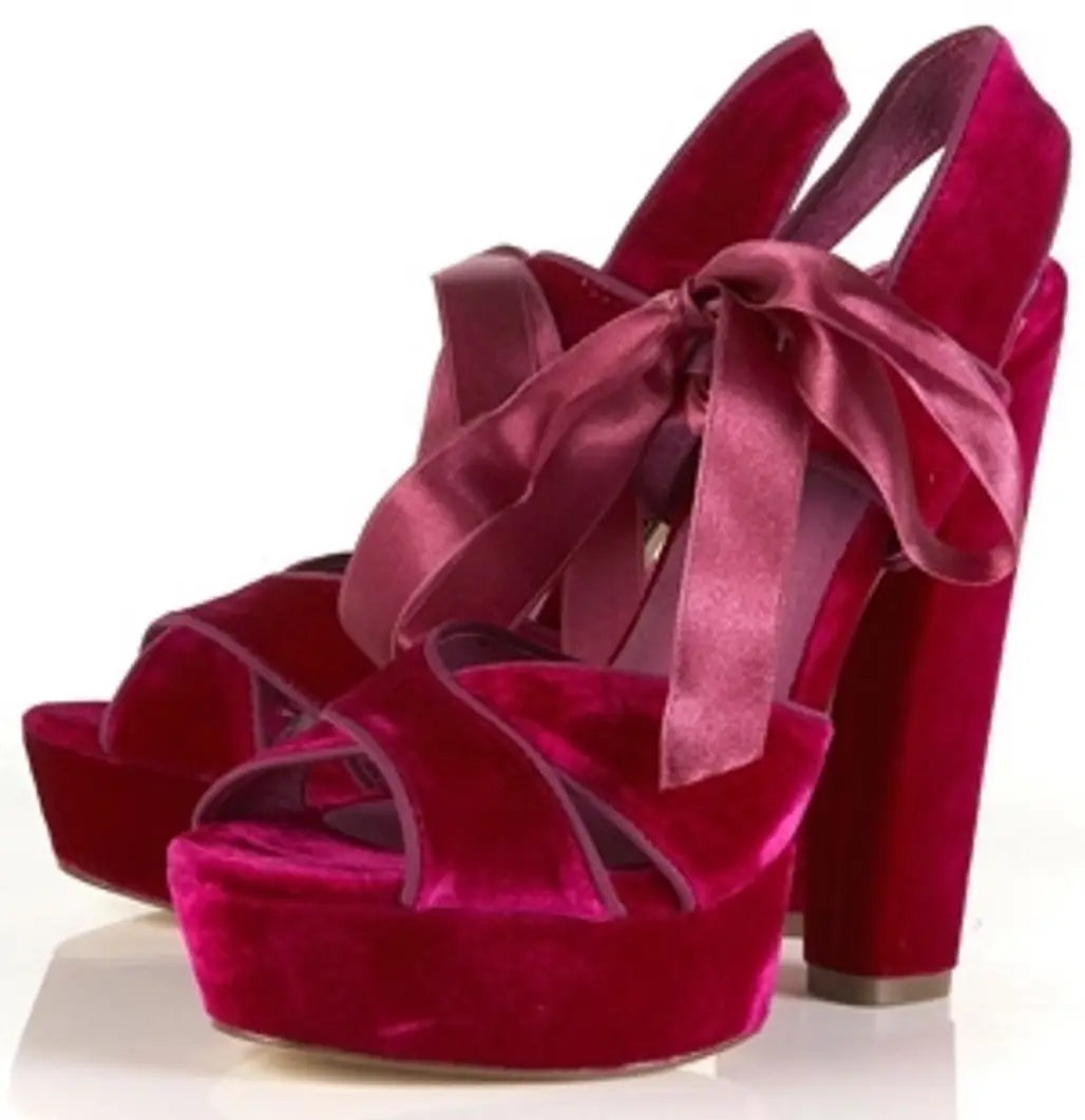 Topshop Luxury Velvet Platform Sandals