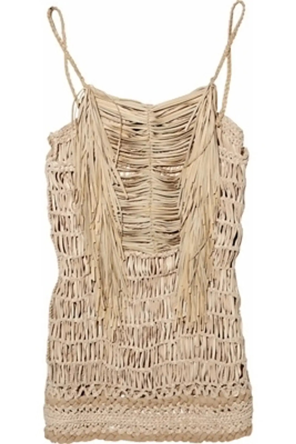 Gucci Macramé Woven Leather and Silk Top