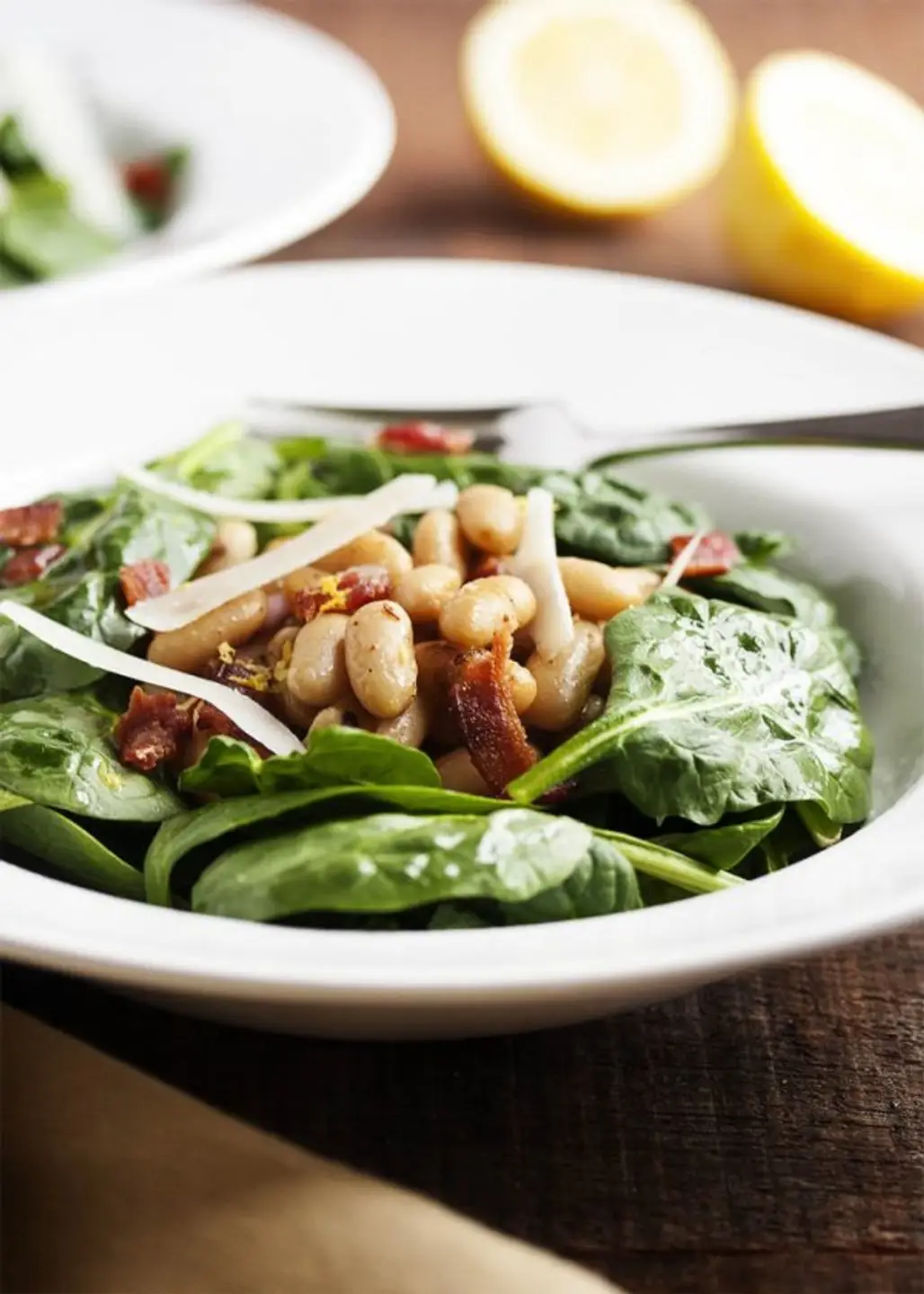 Spinach, White Beans, and Bacon