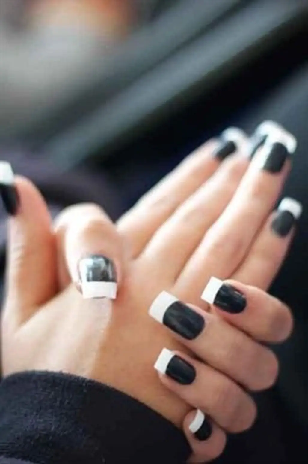Black with White French Tips