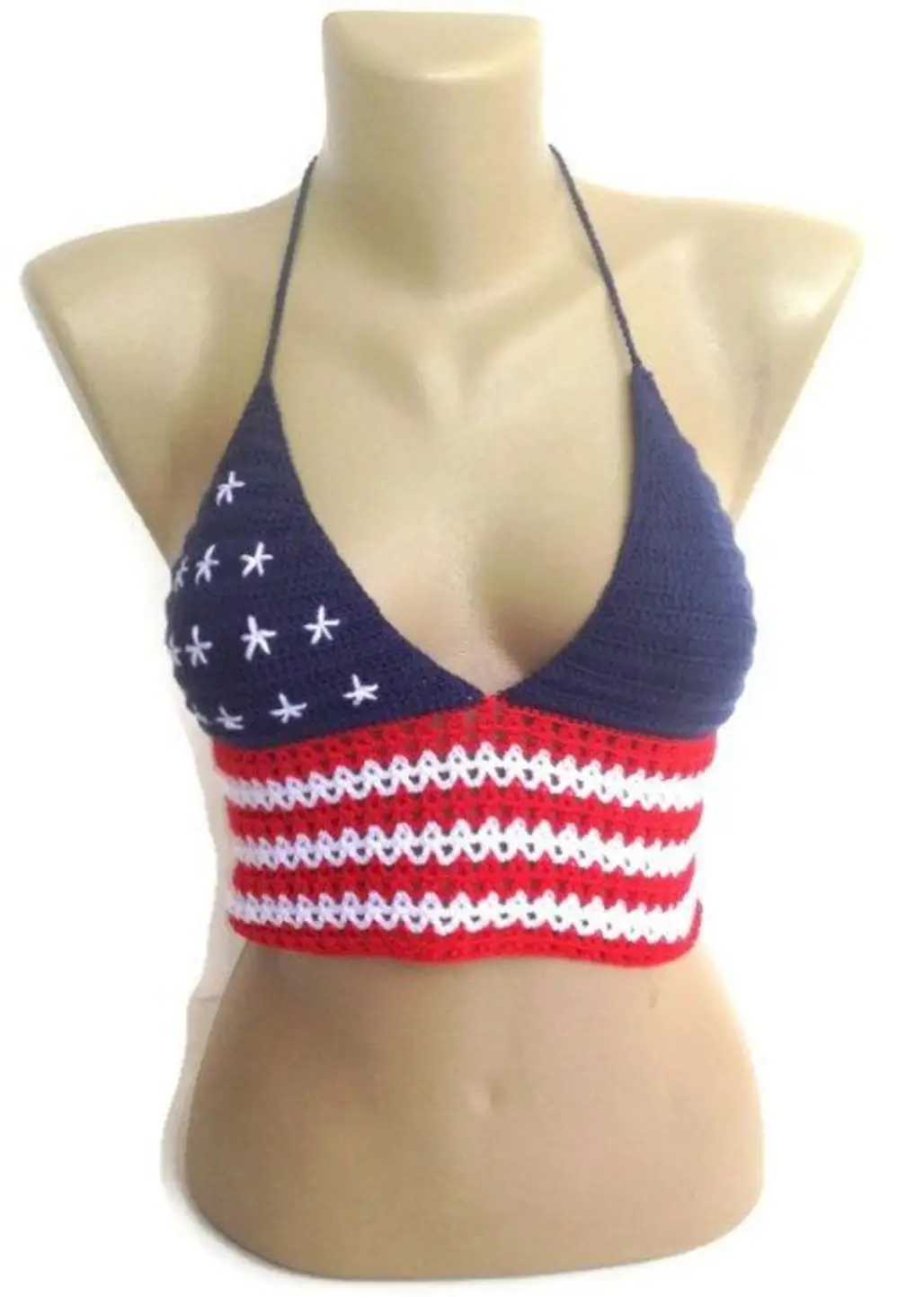 American Flag Crochet Crop Top