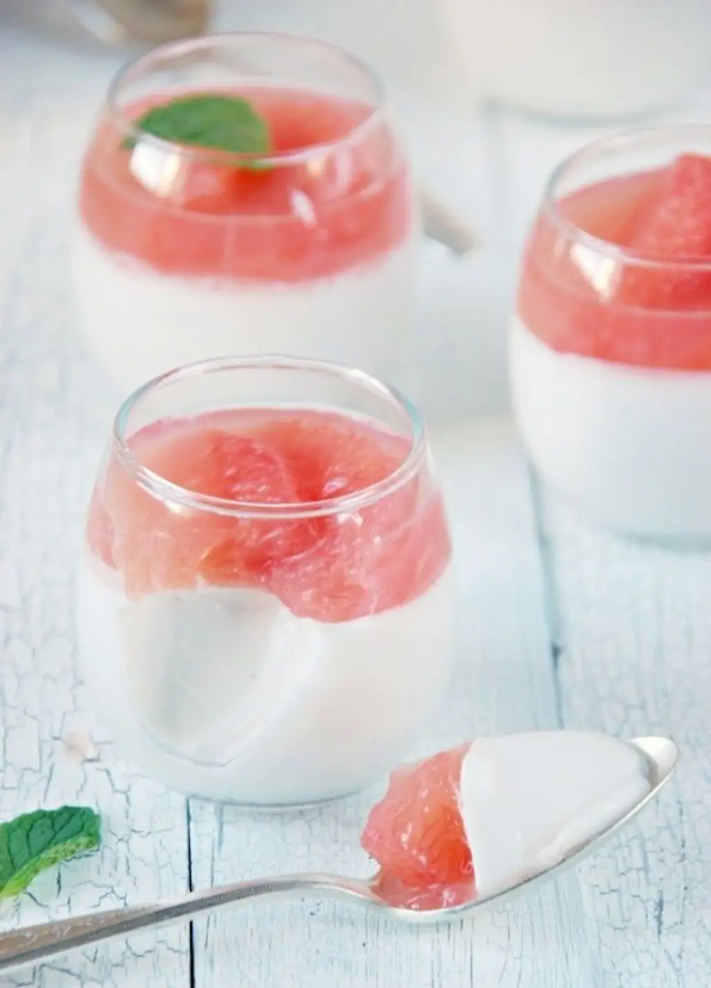 Coconut Panna Cotta Topped with Grapefruit