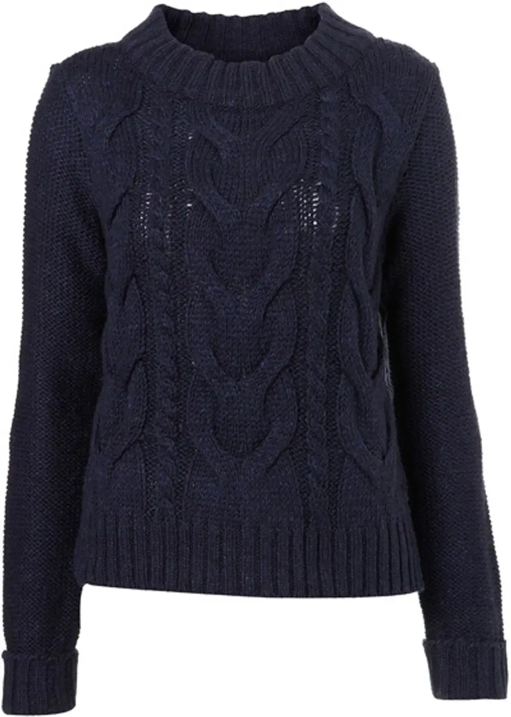 Topshop Knitted Aran Cable Crop Jumper