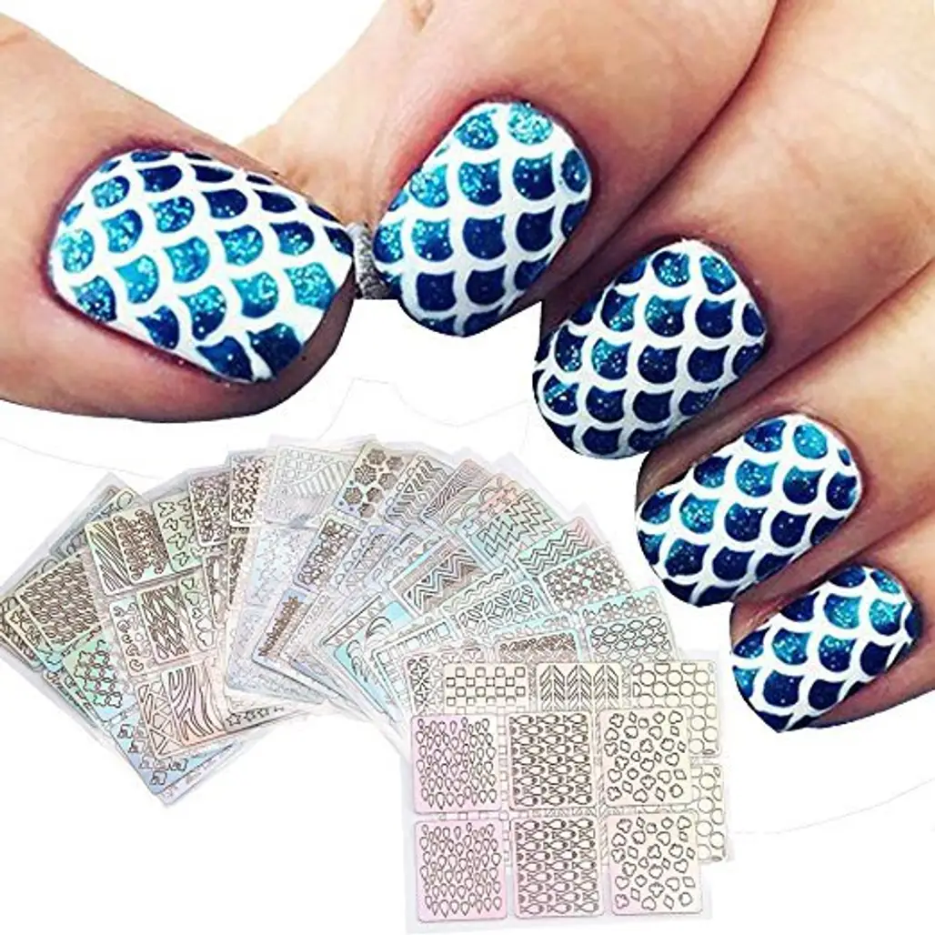 finger, nail, blue, pattern, hand,
