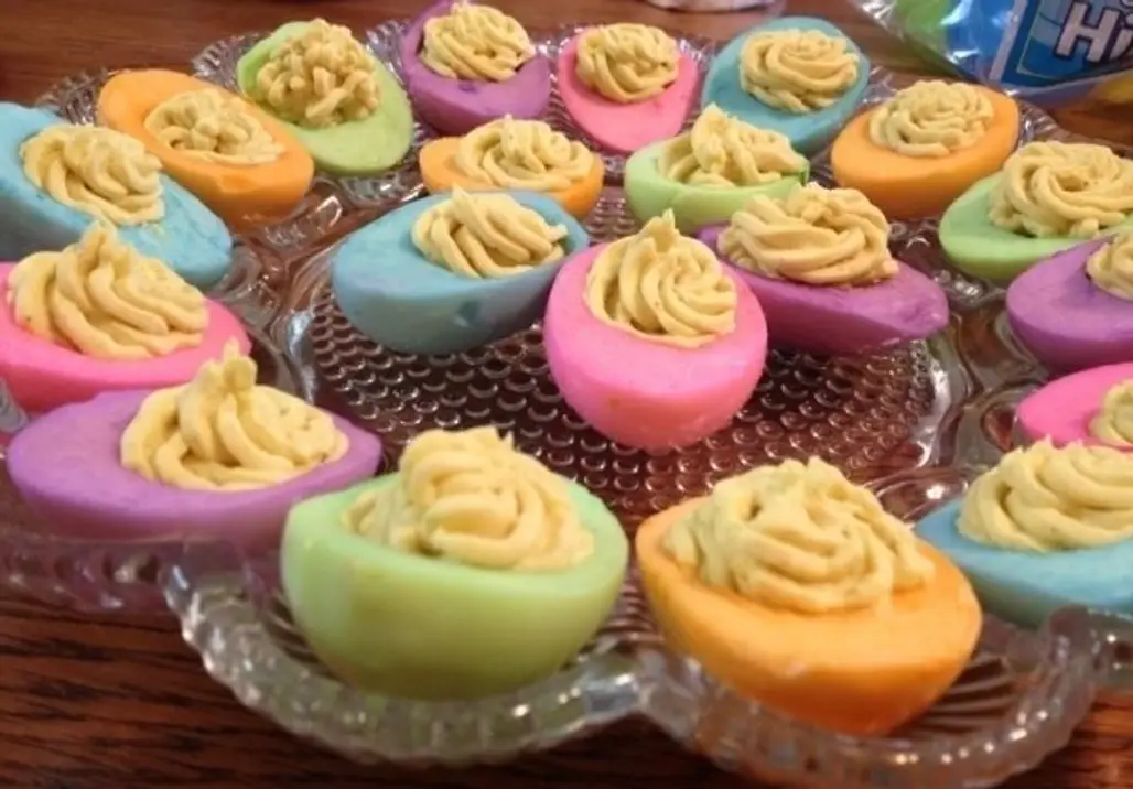 Easter Colored Deviled Eggs
