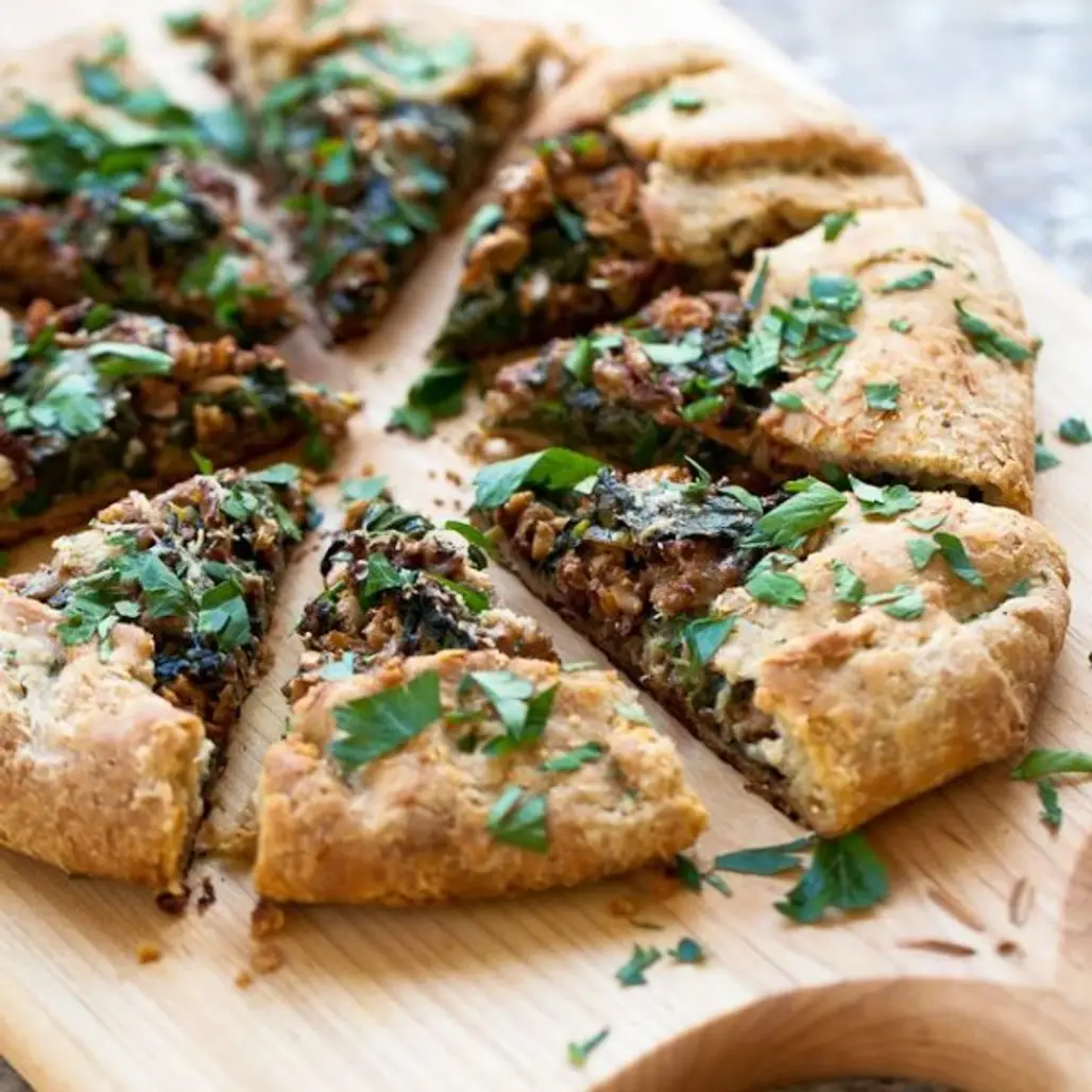 Spinach Galette with Wild Mushrooms
