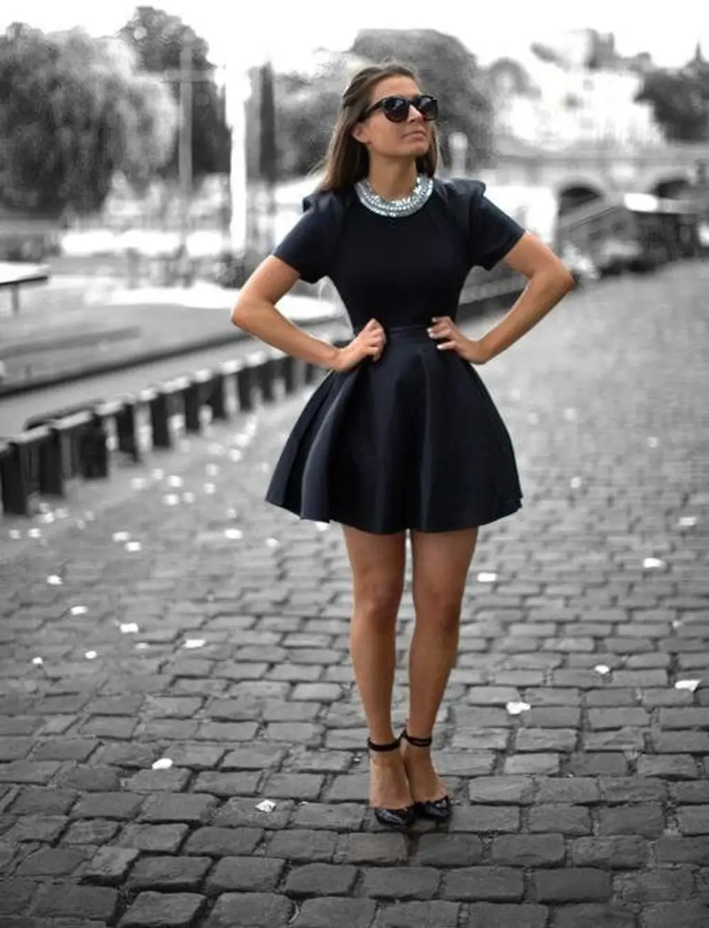 black,dress,clothing,black and white,little black dress,